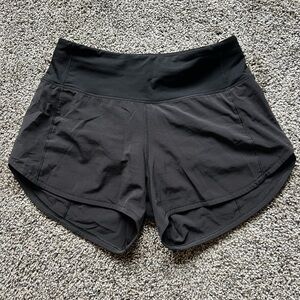 Black Lululemon Speed Up 2.5” Shorts